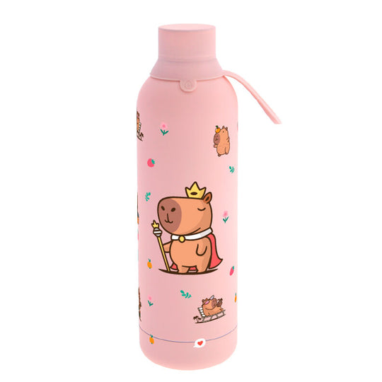 Bouteille thermos AUREA Capibara Majesty 700ml en acier inoxydable avec finition caoutchoutée, idéale pour garder boissons chaudes ou froides.
