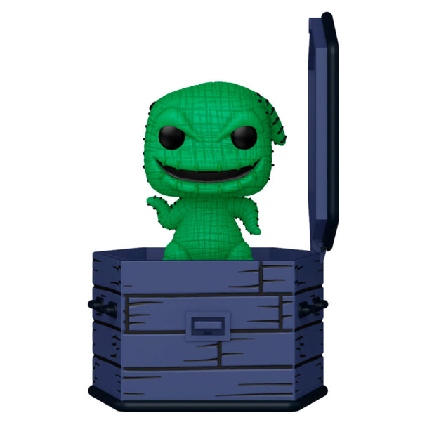Figurine Pocket POP! Oogie Boogie de FUNKO, inspirée de L'Étrange Noël de Monsieur Jack, avec son coffret en forme de cercueil fermé.
