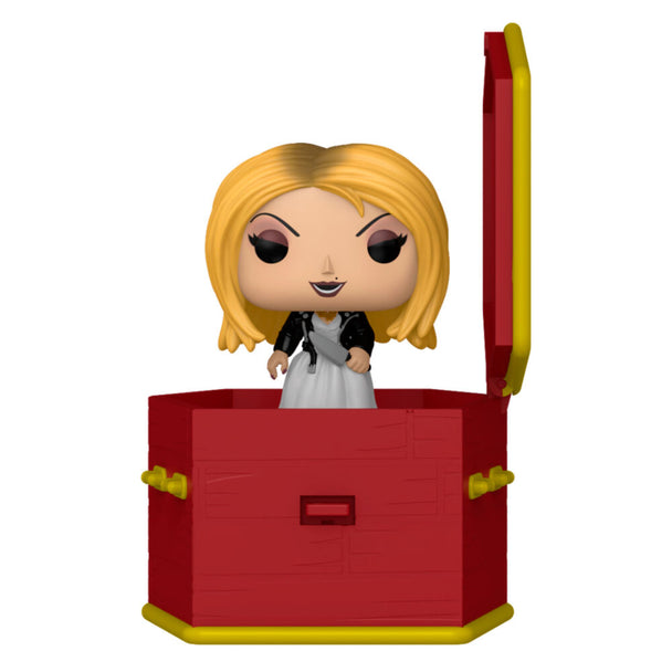 Figurine vinyle Pocket POPers Chucky Tiffany FUNKO ouverte, montrant la poupée Chucky prête à apparaître
