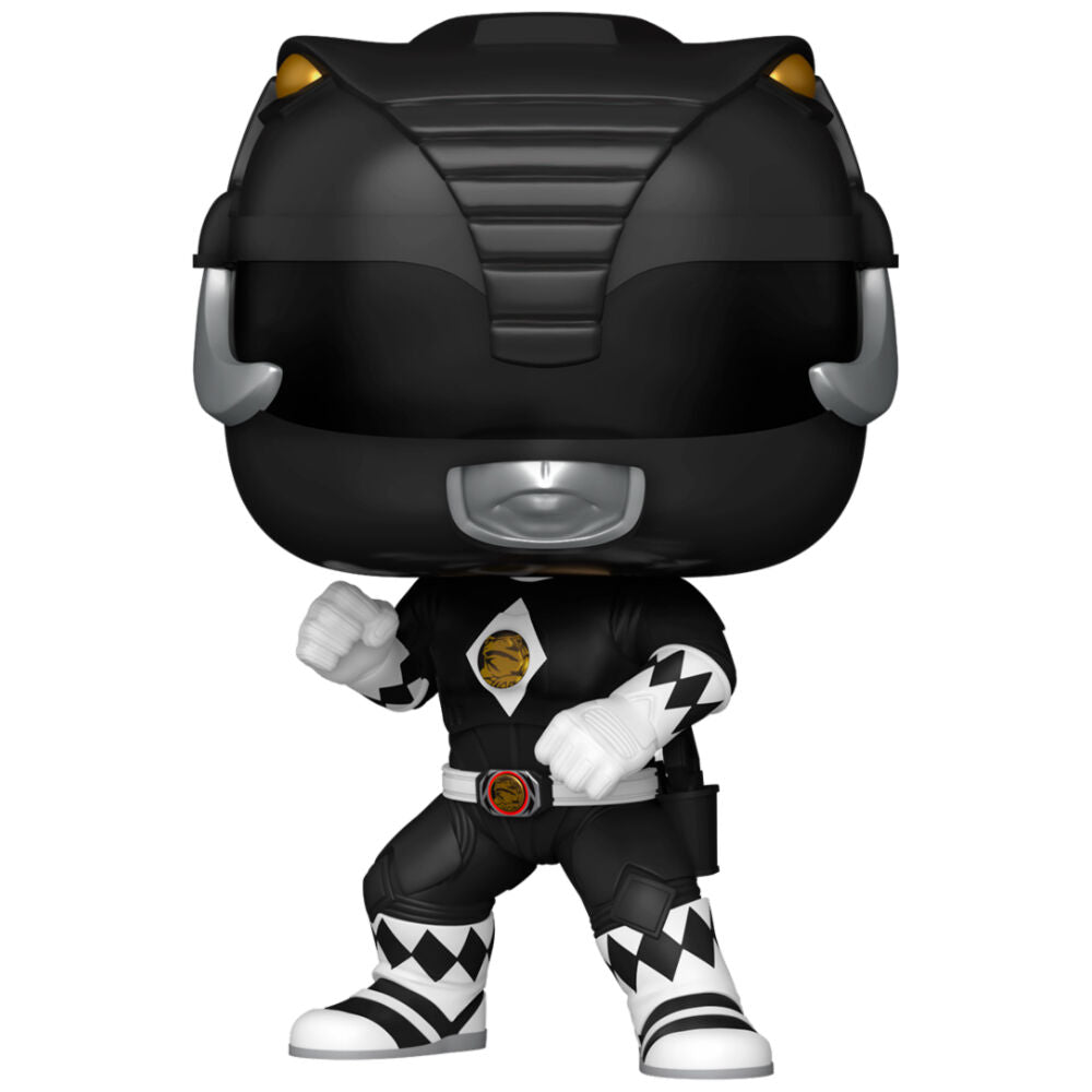 Figurine Funko POP Black Ranger Mighty Morphin Power Rangers en vinyle, vue de face avec détails précis