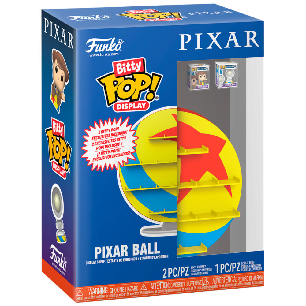 Présentoir acrylique Pixar Ball FUNKO mesurant 20 cm, base amovible pour fixation des figurines Bitty POP