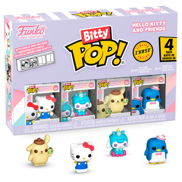 Zoom sur les figurines Bitty POP Hello Kitty avec socles amovibles et design détaillé