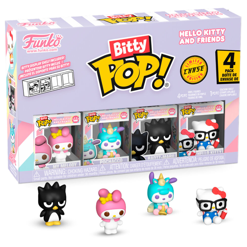 Zoom sur la figurine rare Bitty POP My Melody dans son boîtier avec socle amovible