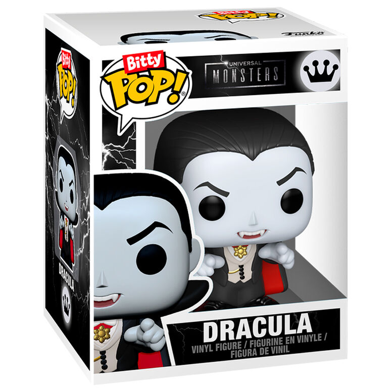 Ensemble complet figurine Dracula et château dans étui acrylique rigide avec socle amovible