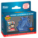 Vue rapprochée de la figurine Bitty POP Superman avec détails colorés et étui rigide en acrylique