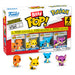 Blister contenant 4 figurines Bitty POP Pokémon Charmander dans des coffrets acryliques transparents avec couvercles amovibles