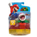 Vue rapprochée de la figurine Super Mario Bros montrant les détails du visage et des vêtements