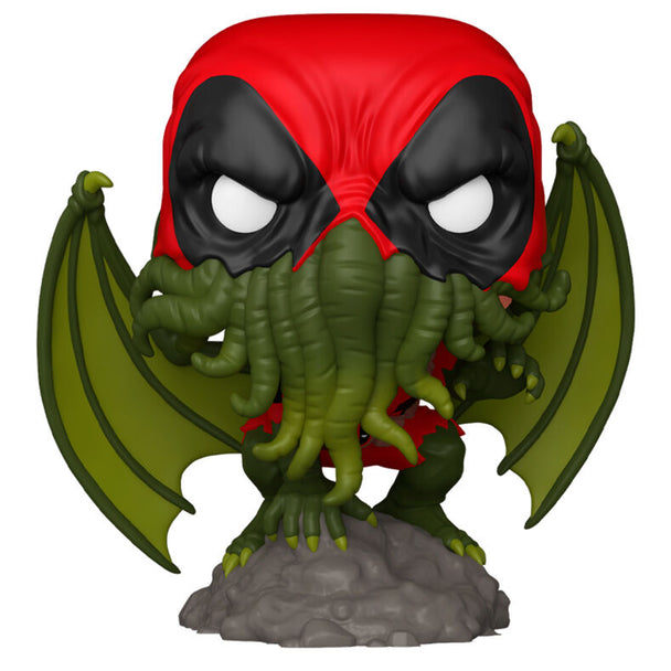 Figurine Funko POP Deadpool as Cthulhu Marvel en vinyle de 9 cm présentée dans sa boîte cadeau