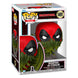 Vue rapprochée de la figurine Funko POP Deadpool as Cthulhu avec détails du design et couleurs vives