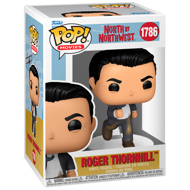 Figurine Funko POP de Roger Thornhill du film North By Northwest en vinyle de 9 cm dans sa boîte cadeau