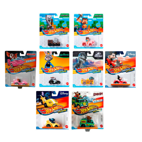 Voiture Hot Wheels Racerverse en métal vue de face avec détails de personnage Disney