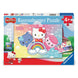 Boîte du puzzle Hello Kitty Ravensburger 2x24 pièces, mettant en avant la marque, le personnage Hello Kitty et l'âge recommandé de 4 ans et plus.
