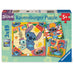 Puzzle Disney Stitch complet de 39 pièces montrant Stitch dans un décor coloré et amusant.