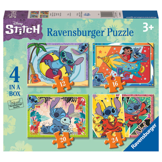 Puzzle Disney Stitch de la marque RAVENSBURGER avec différentes pièces colorées pour enfants à partir de 3 ans.