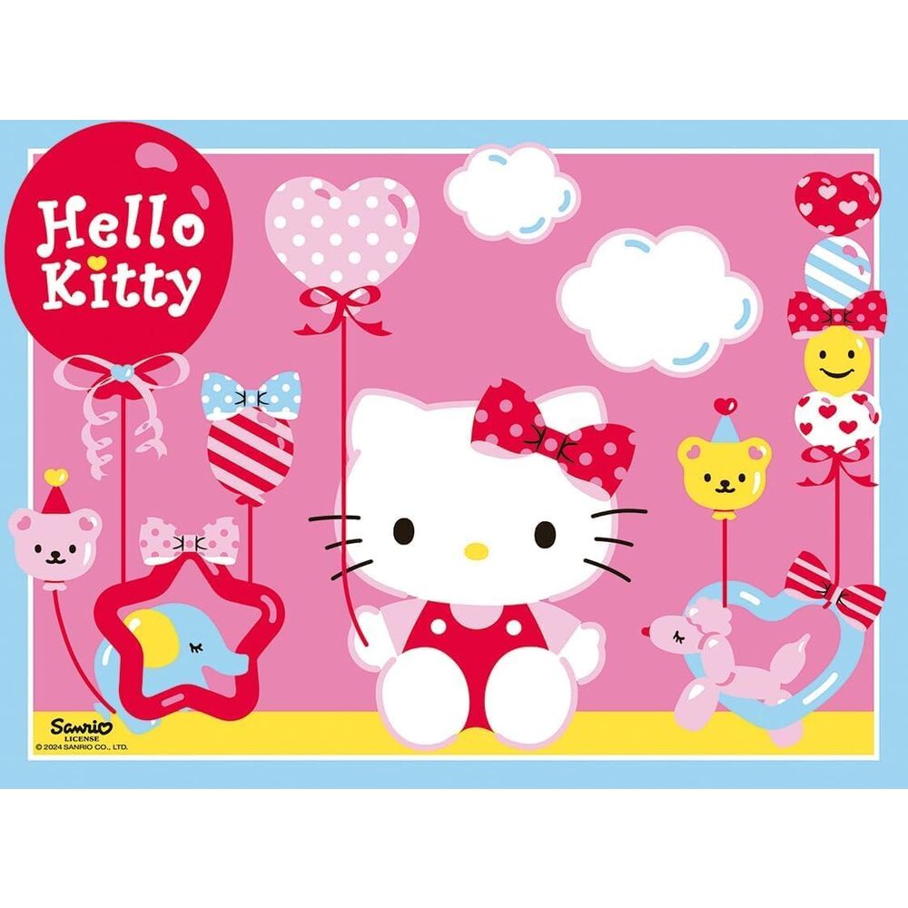 Boîte du puzzle Hello Kitty RAVENSBURGER indiquant les formats 12, 16, 20 et 24 pièces