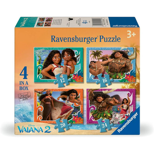 Puzzle Disney Vaiana 2 avec 12 pièces colorées et thème océanique pour enfants dès 3 ans