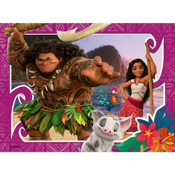 Boîte du puzzle RAVENSBURGER Disney Vaiana 2 montrant les différentes tailles de pièces disponibles