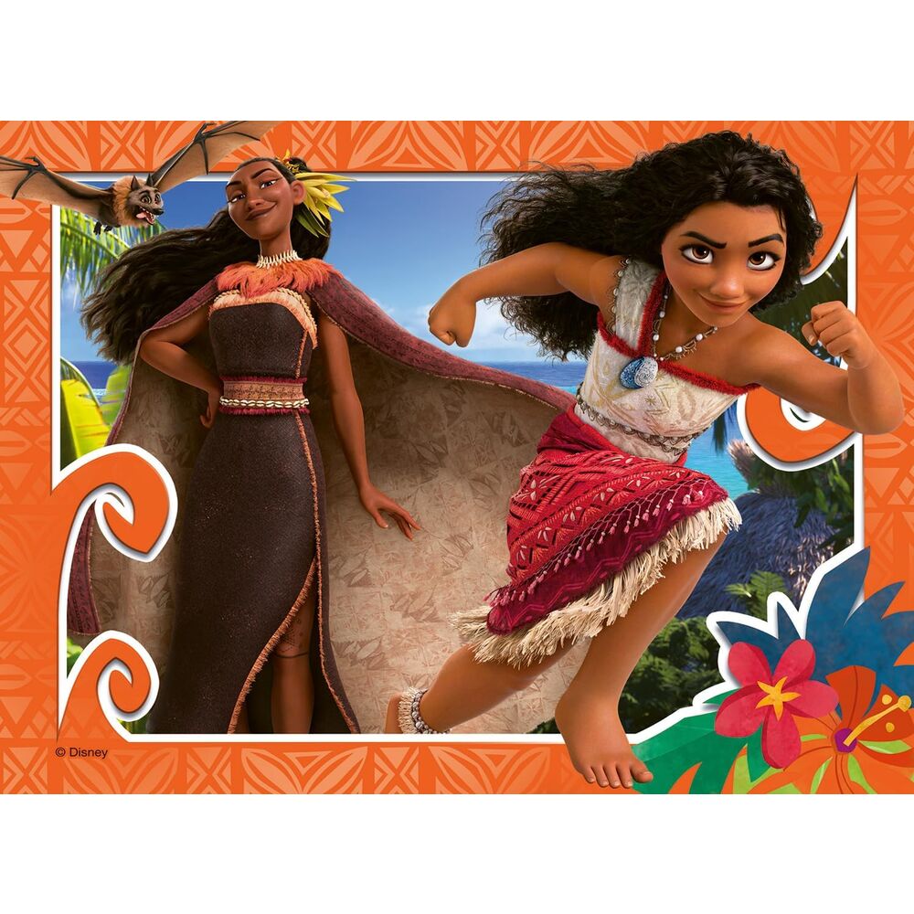 Vue rapprochée des pièces du puzzle Disney Vaiana 2, soulignant la qualité RAVENSBURGER
