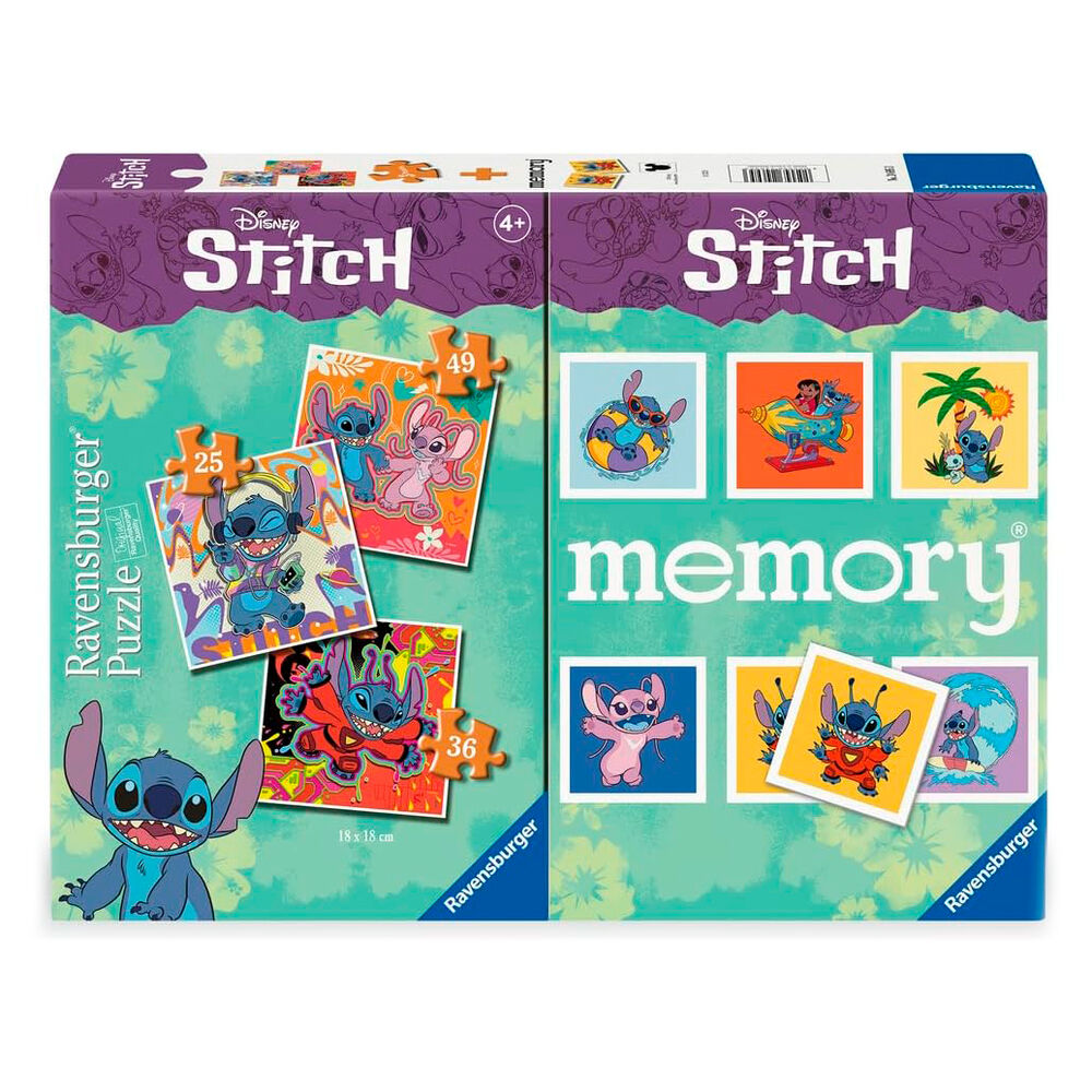 Jeu de memory Disney Stitch composé de 48 cartes illustrées avec des personnages amusants