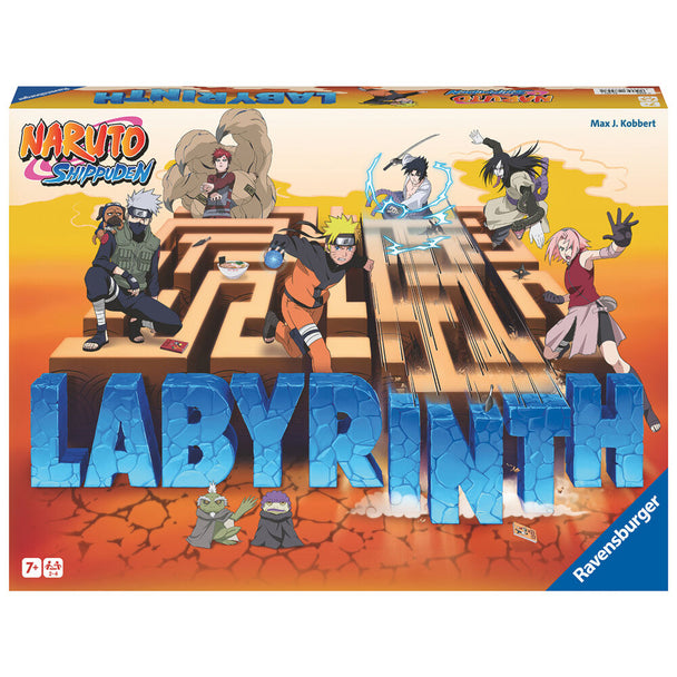 Plateau de jeu Naruto Shippuden Labyrinthe montrant le labyrinthe modulable et les pions des joueurs en action
