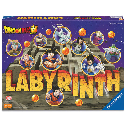 Boîte du jeu de société Dragon Ball Labyrinth de RAVENSBURGER avec illustration colorée et personnages emblématiques