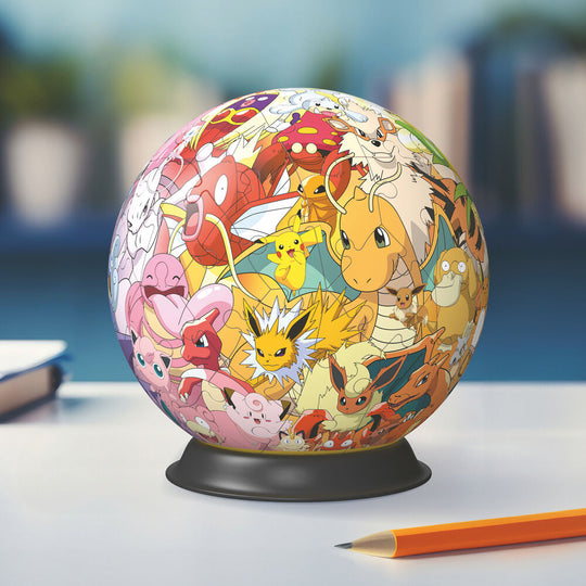 Photo des pièces du puzzle 3D Pokémon avant assemblage, mettant en avant leur qualité et forme