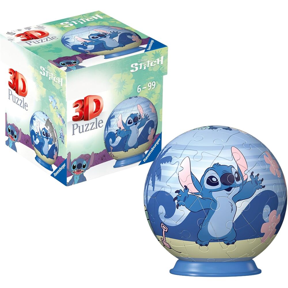 Boîte du puzzle 3D Stitch 54 pièces de la marque RAVENSBURGER avec illustration du personnage