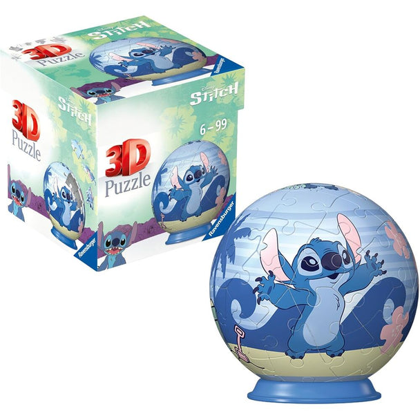 Boîte du puzzle 3D Stitch 54 pièces de la marque RAVENSBURGER avec illustration du personnage