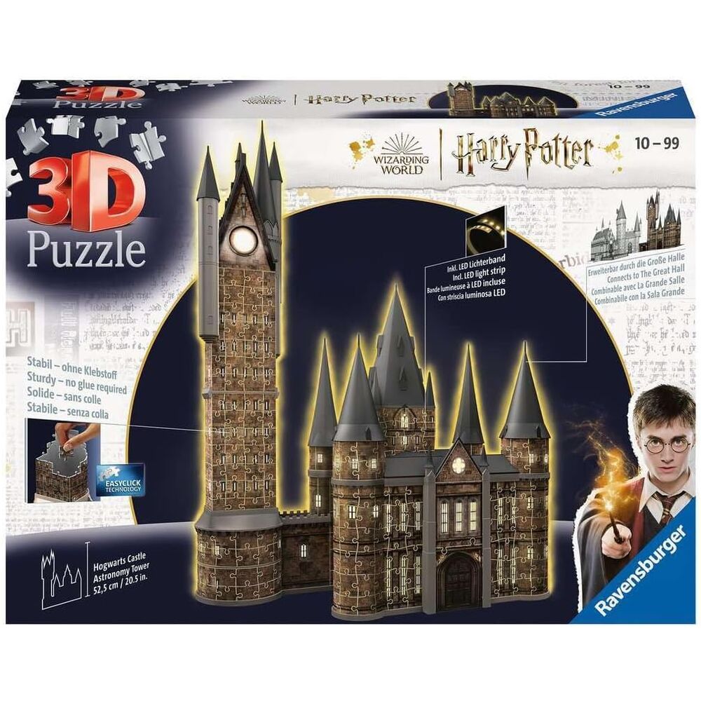 Image du puzzle Harry Potter Château de Poudlard de Ravensburger assemblé, offrant une vue d'ensemble impressionnante du château et de ses environs magiques.