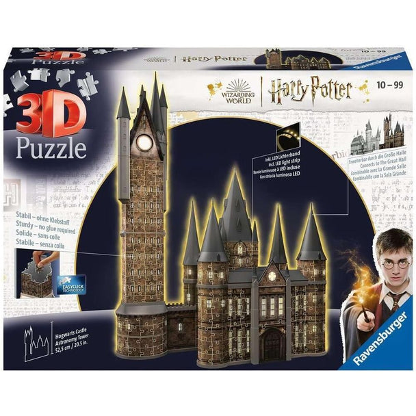 Image du puzzle Harry Potter Château de Poudlard de Ravensburger assemblé, offrant une vue d'ensemble impressionnante du château et de ses environs magiques.