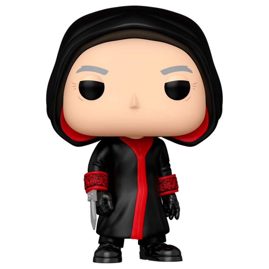 Modèle Chase exclusif de la figurine Funko POP Saw Jigsaw présenté sous un angle latéral