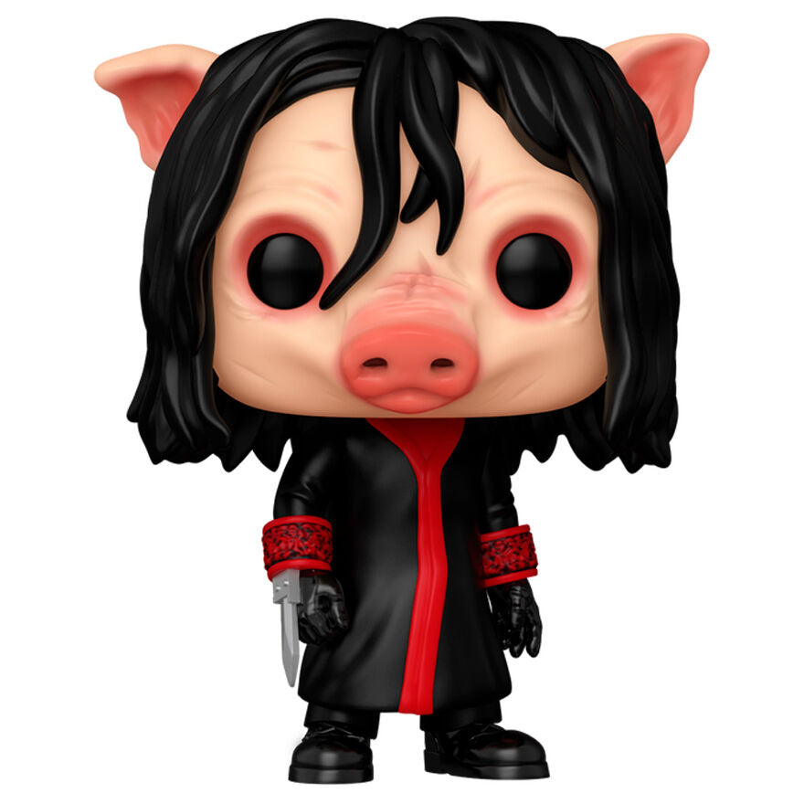 Collection complète avec la figurine Funko POP Saw Jigsaw et son modèle Chase rare exposés