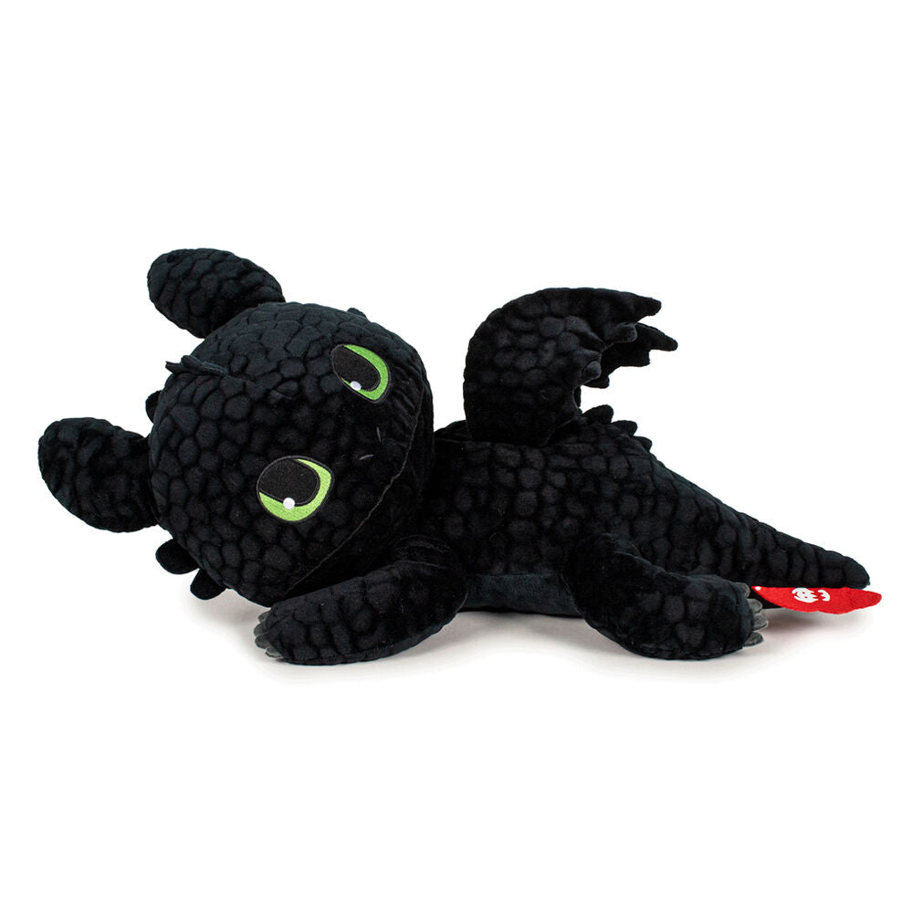Peluche Toothless de 30cm issue du film How to Train Your Dragon, signée PLAY BY PLAY, présentée sur fond blanc.