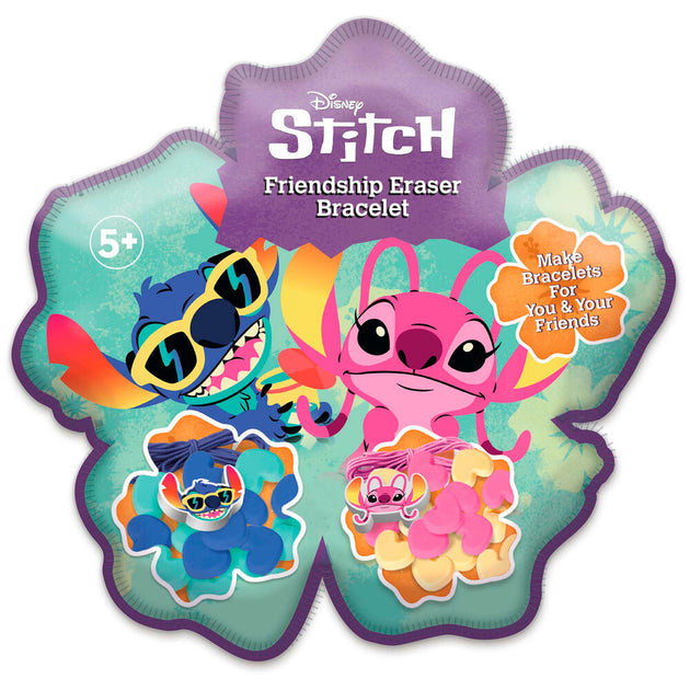 Bracelets d'amitié Disney Stitch colorés avec perles en caoutchouc, présentation du produit CYP BRANDS.