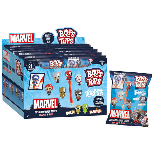 Enveloppe surprise avec topper 3D Marvel représentant un super-héros en action