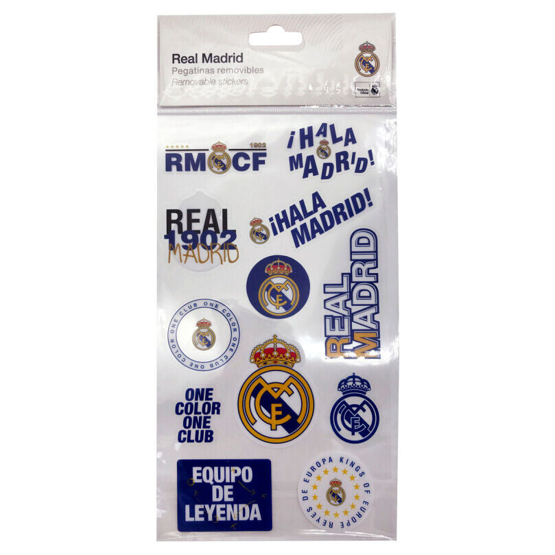 Sticker amovible Real Madrid officiel de CYP BRANDS, idéal pour personnaliser vos objets avec le logo et les couleurs du club espagnol.