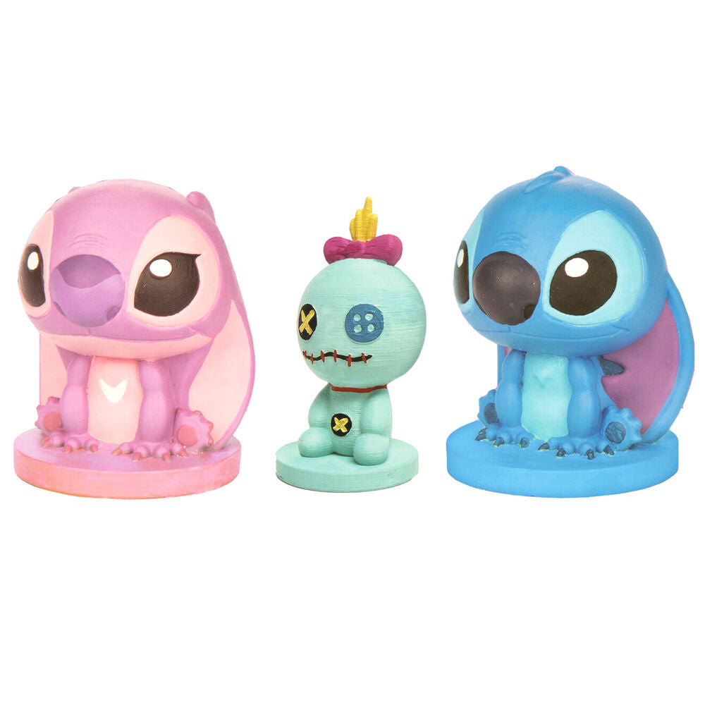 Accessoires du kit Disney Stitch : 10 pots de peinture colorée et un pinceau pour décorer les figurines