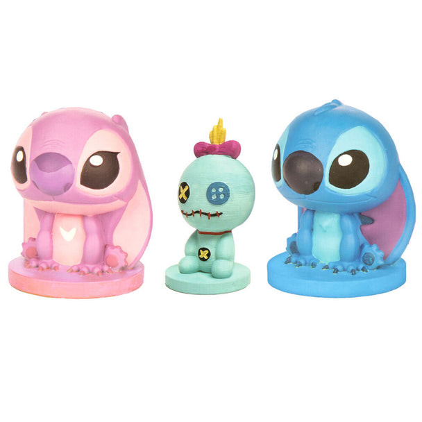 Accessoires du kit Disney Stitch : 10 pots de peinture colorée et un pinceau pour décorer les figurines