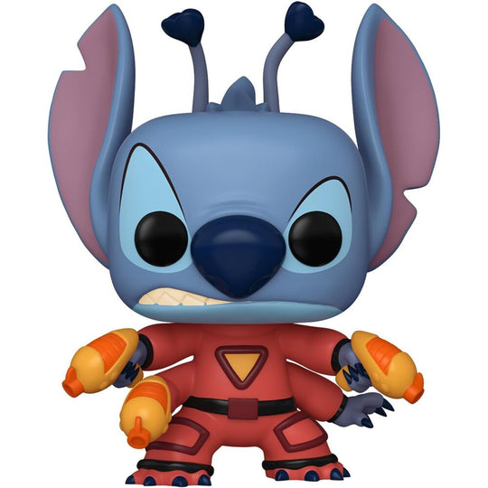 Vue rapprochée de la figurine Stitch 626 Funko POP montrant les détails colorés et le design soigné.