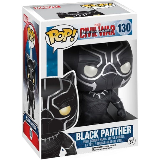 Emballage original de la figurine POP FUNKO Black Panther Marvel Civil War avec logo Marvel visible