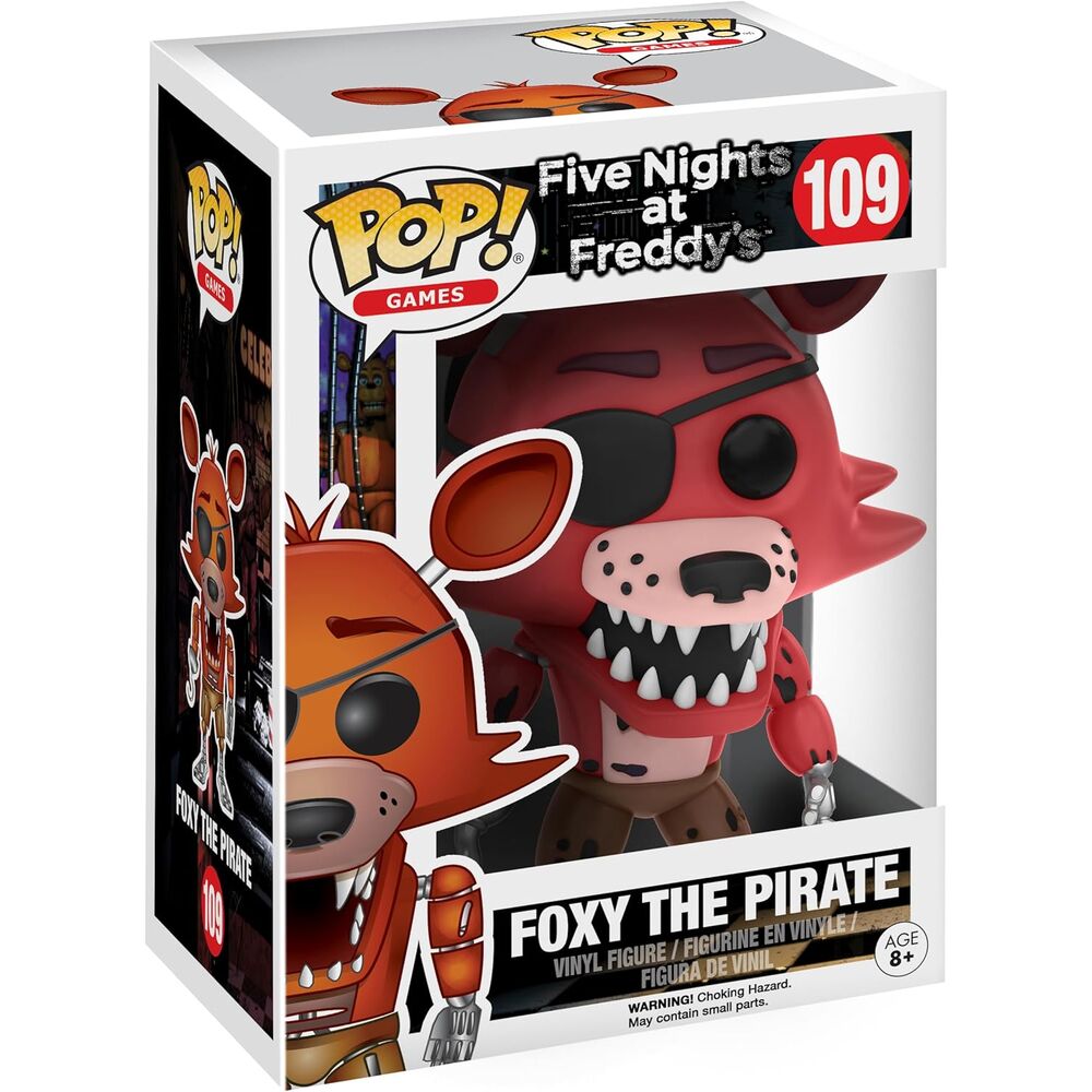 Emballage de la figurine Funko POP Foxy Five Nights At Freddy's avec logo officiel FUNKO sur fond blanc