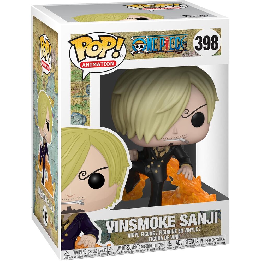 Emballage collector de la figurine Funko POP Vinsmoke Sanji avec logo One Piece visible