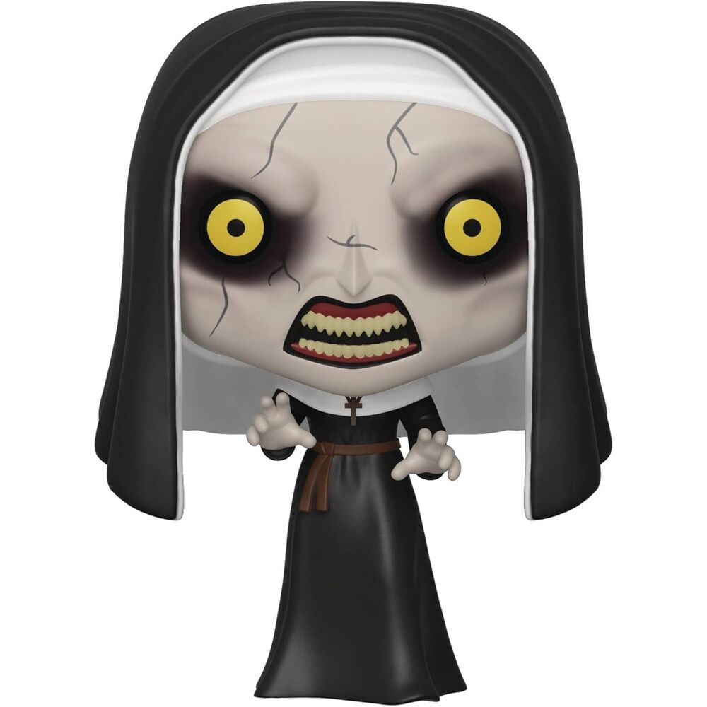 Vue rapprochée de la figurine Funko POP The Nun montrant les détails effrayants et le design soigné