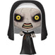 Vue rapprochée de la figurine Funko POP The Nun montrant les détails effrayants et le design soigné