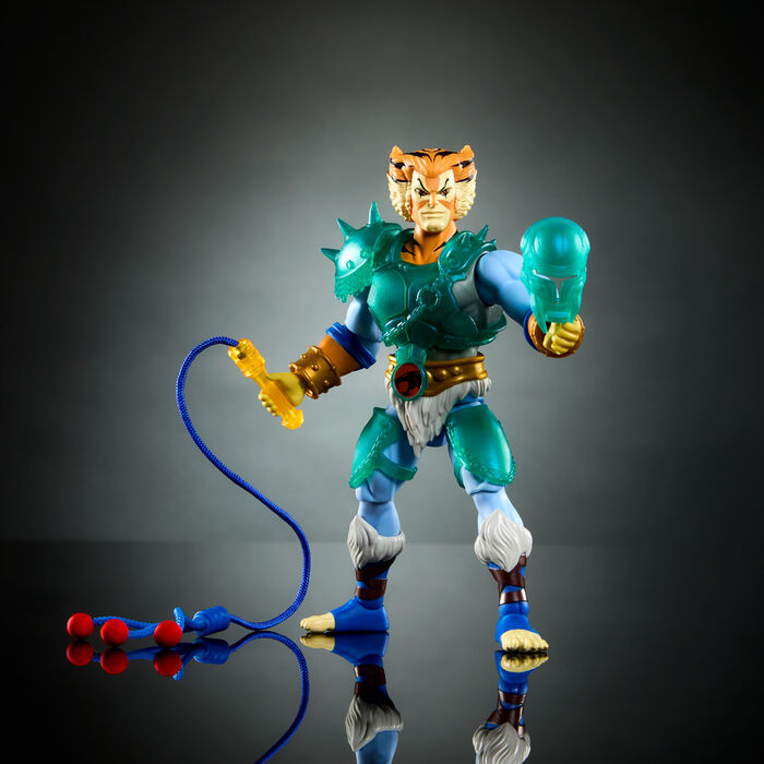 Vue latérale de la figurine Tygra Masters of the Universe Origins par MATTEL
