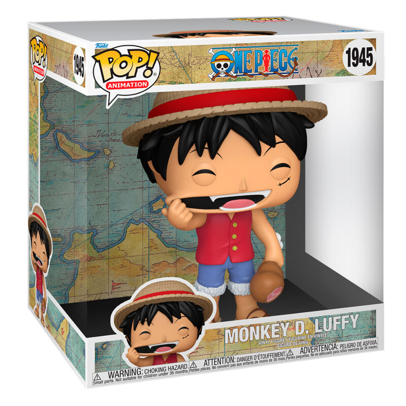 Figurine Funko POP de Monkey D. Luffy de One Piece en vinyle de 25 cm dans sa boîte cadeau officielle FUNKO.
