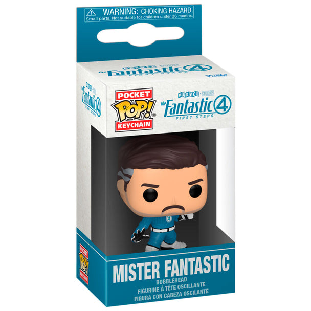Zoom sur le porte-clés FUNKO Mister Fantastic, design compact et finition soignée