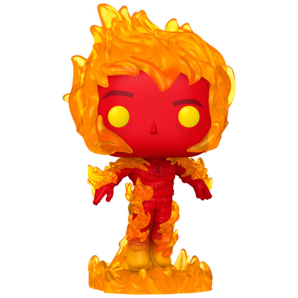 Figurine Funko POP Human Torch de Marvel The Fantastic 4 en vinyle de 9 cm avec détails précis et couleurs vives
