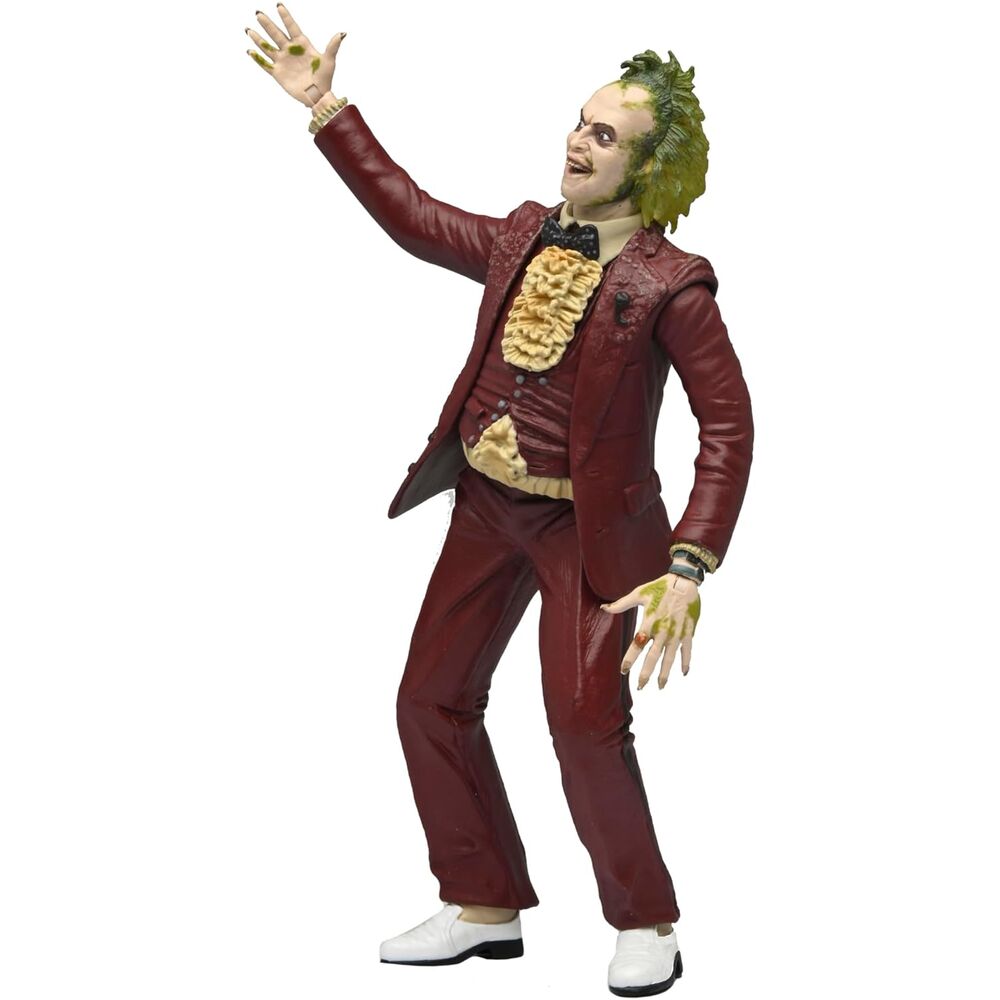 Emballage officiel NECA de la figurine Beetlejuice 18cm en tuxedo rouge