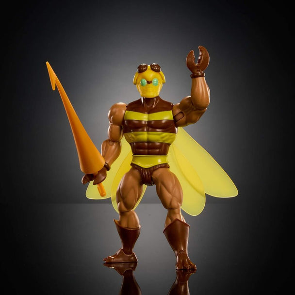 Détail de la figurine Buzz-Off montrant les lunettes relevées et les yeux métalliques brillants